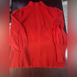 Marc Bouwer Bold Red Zip-Up Sweater
